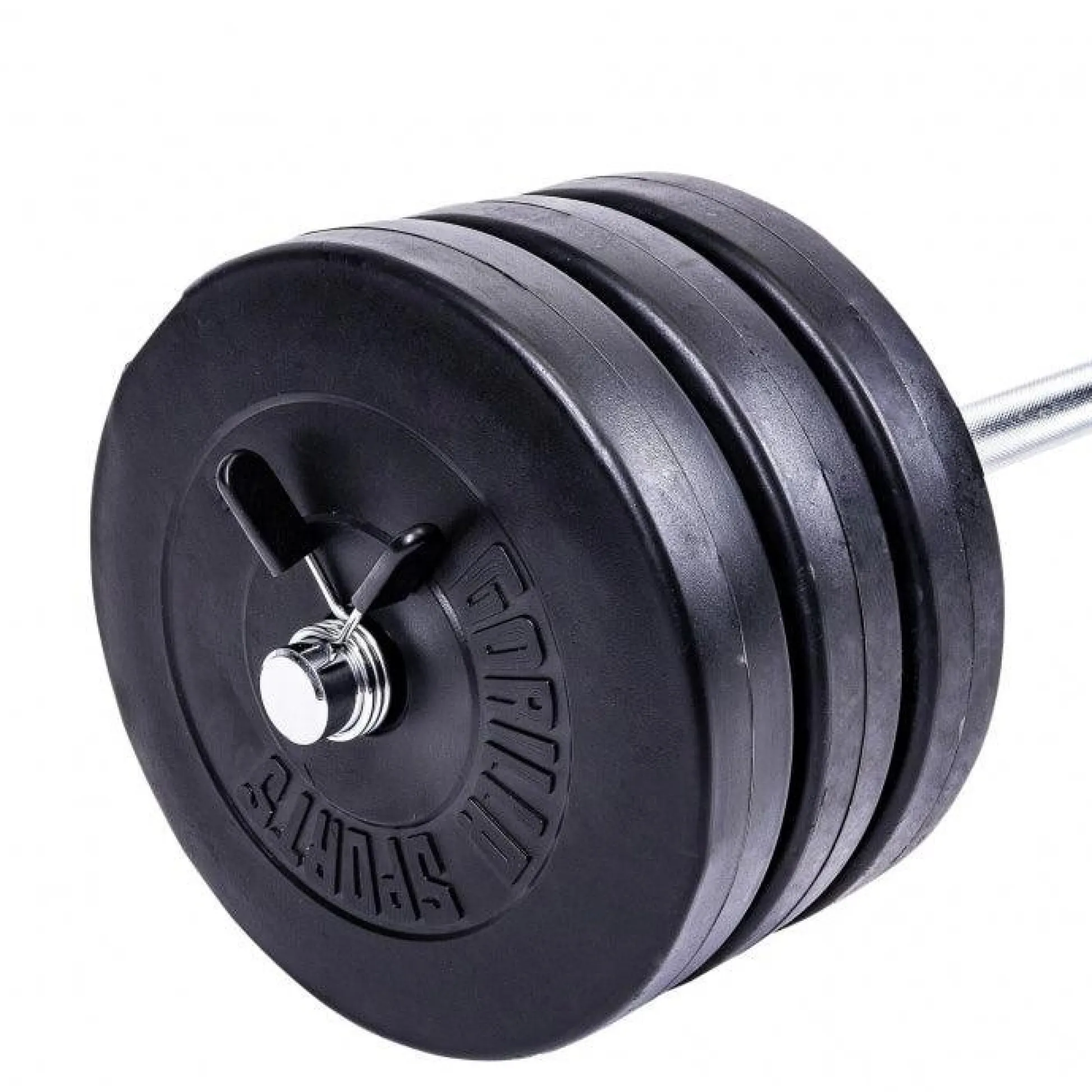 Gorilla Sports Langhantel Set Kunststoff 38 kg Schwarz / Silber Hot