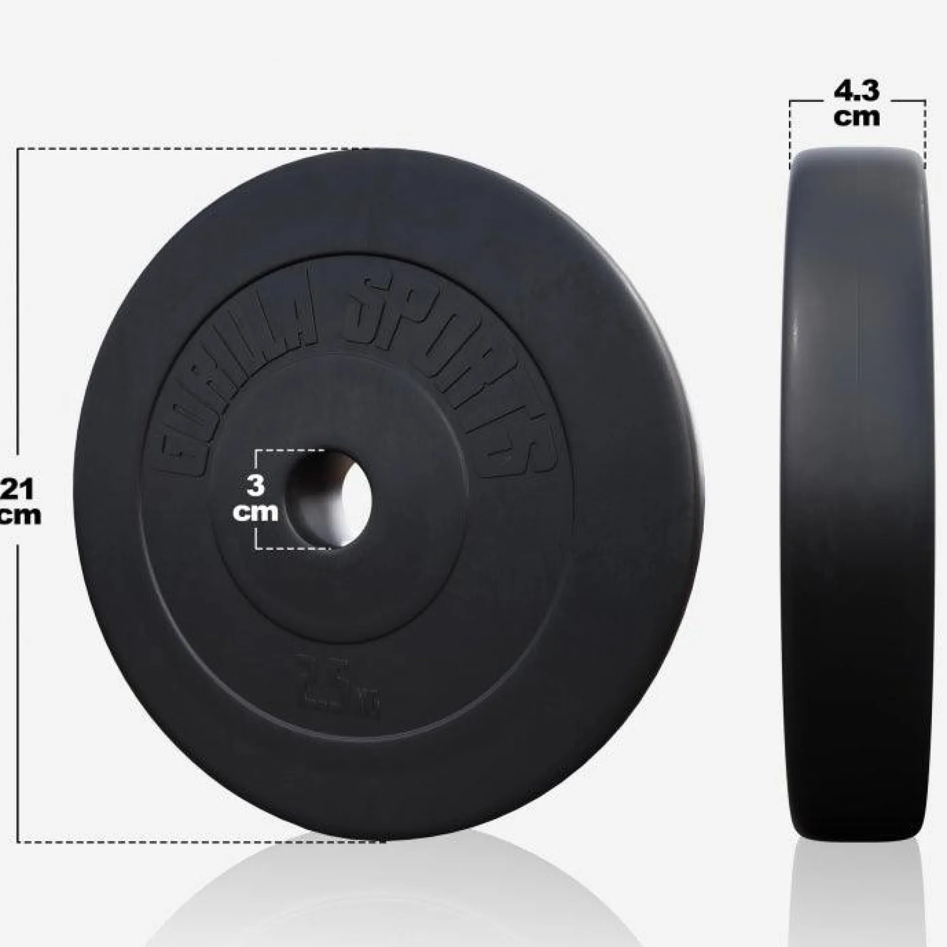 Gorilla Sports Langhantel Set Kunststoff 60 - 130 kg mit Sternverschlüssen Silber / Schwarz Outlet