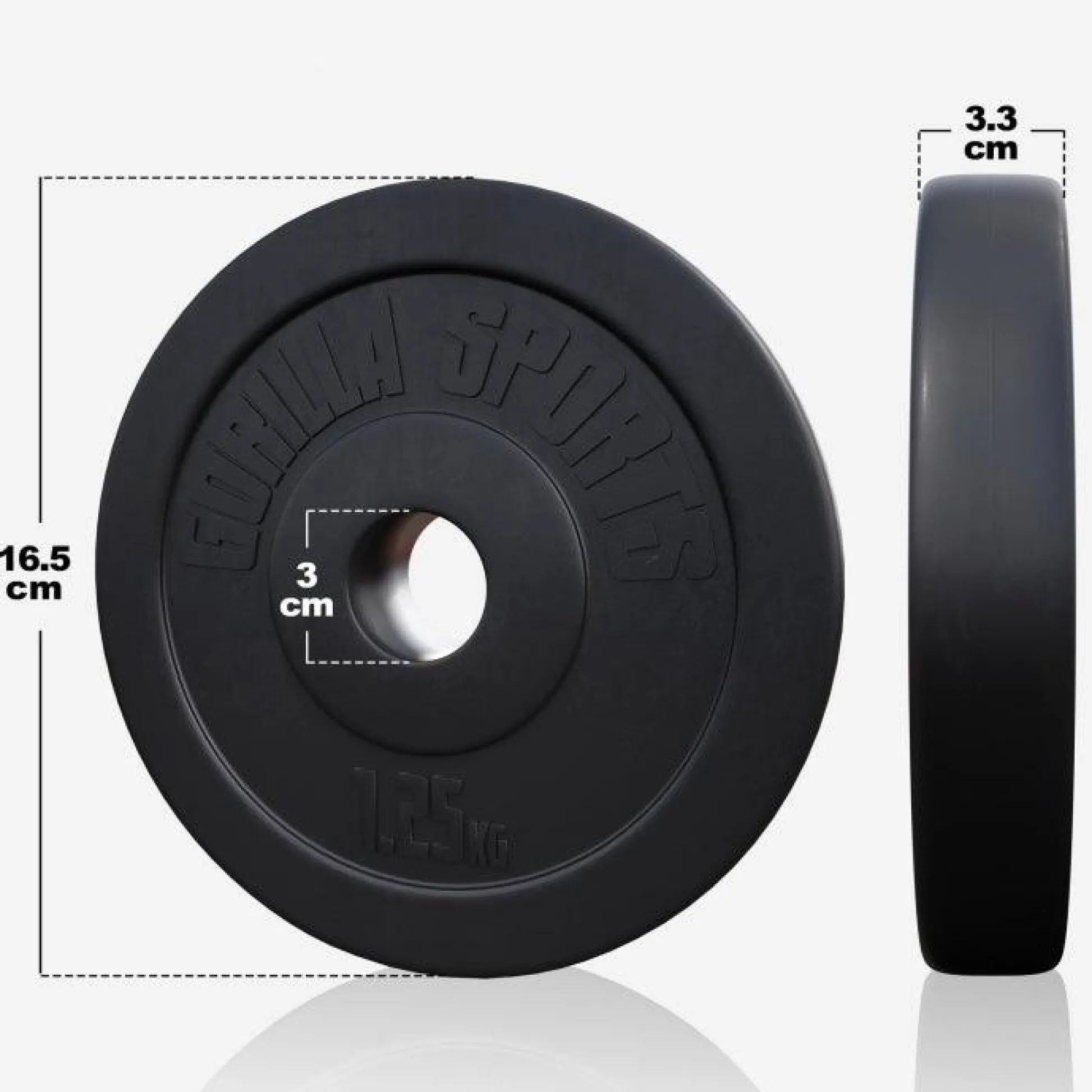 Gorilla Sports Langhantel Set Kunststoff 60 - 130 kg mit Sternverschlüssen Silber / Schwarz Outlet