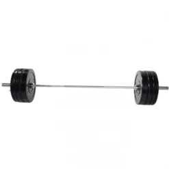 Gorilla Sports Langhantel Set Olympia Bumper Plates 140 kg Schwarz Clearance