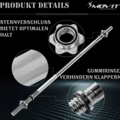 MOVIT Langhantelstange Schwarz/ Chrom