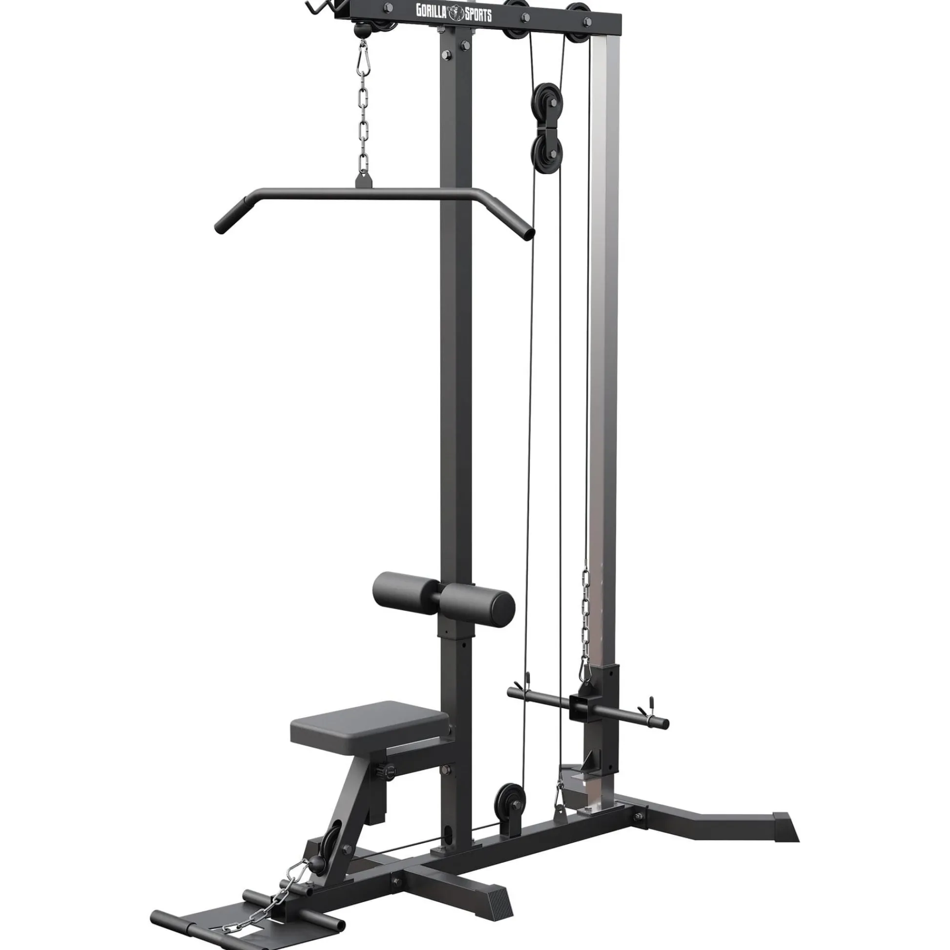 Gorilla Sports Latzugmaschine Schwarz Discount