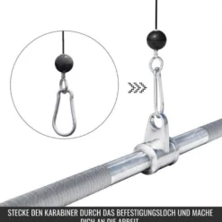 Gorilla Sports Latzugstange mit Hufgriff gerade inkl, Drehgelenk Silber Clearance