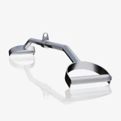 Gorilla Sports Latzugstange mit Hufgriff gebogen inkl, Drehgelenk Silber New