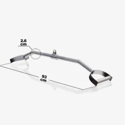 Gorilla Sports Latzugstange mit Hufgriff gebogen inkl, Drehgelenk Silber New