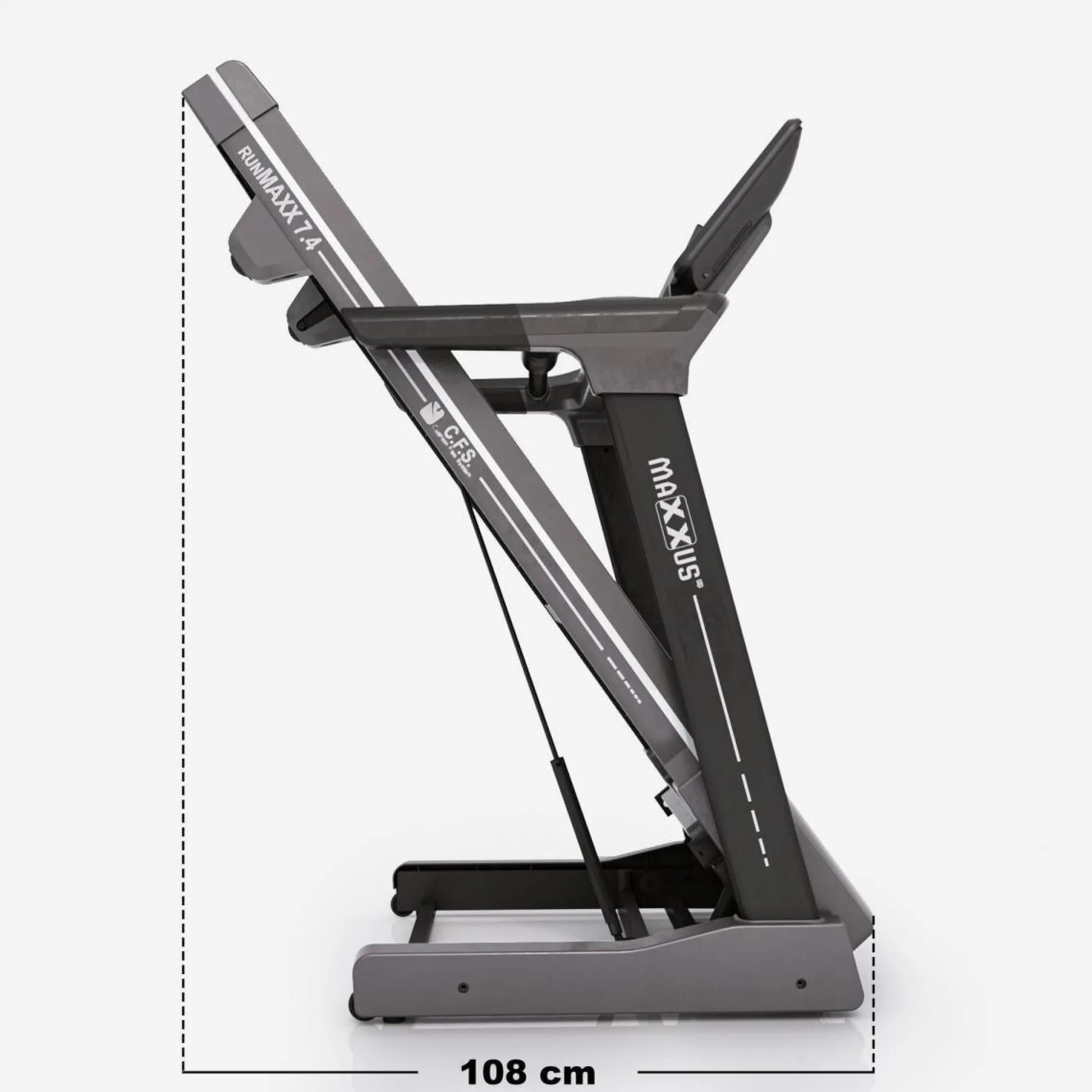 MAXXUS Laufband RunMaxx 7.4T mit TFT Monitor Schwarz / Grau Outlet