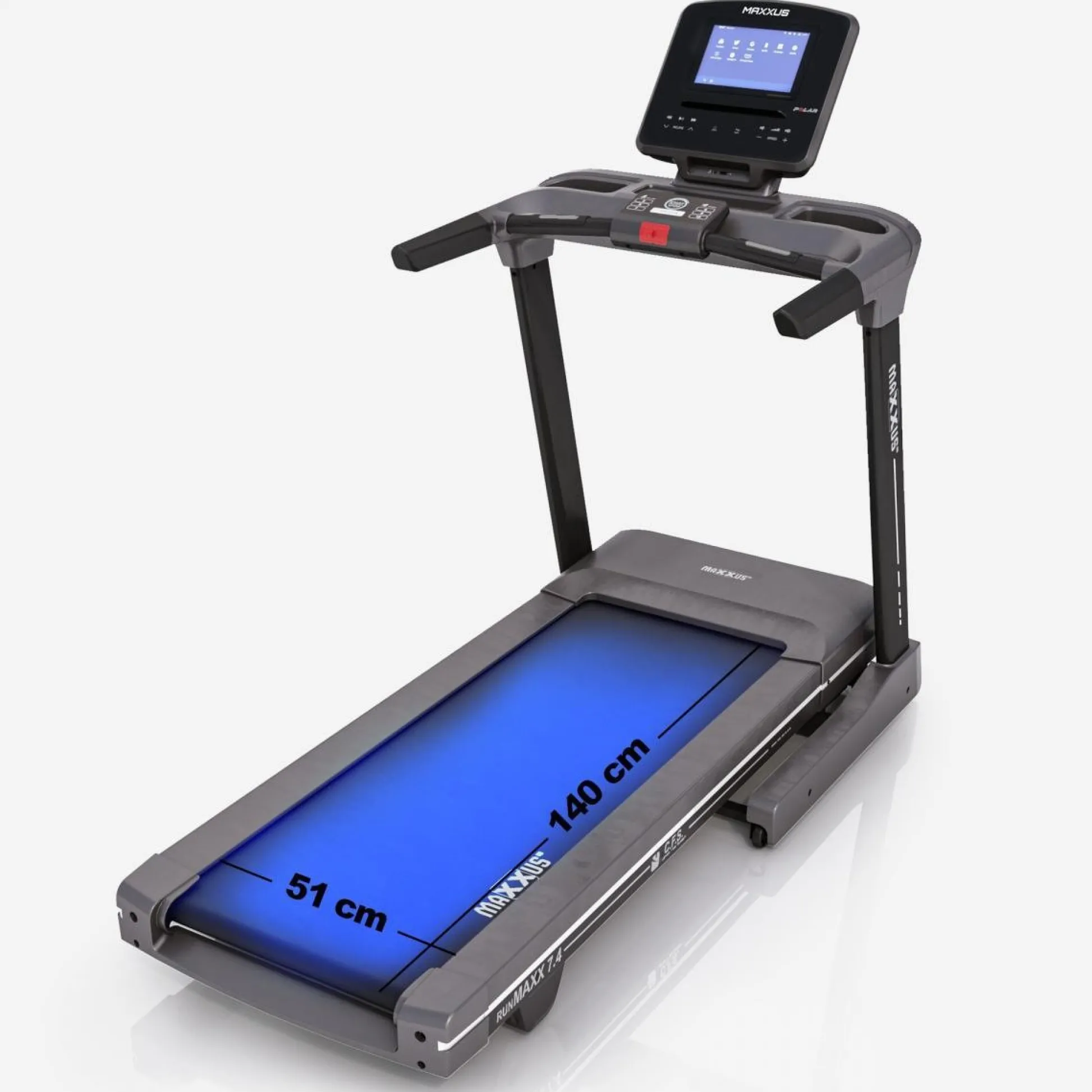 MAXXUS Laufband RunMaxx 7.4T mit TFT Monitor Schwarz / Grau Outlet