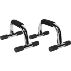 Gorilla Sports Liegestützgriffe 2er Set mit gepolsterten Griffen Schwarz / Silber Discount