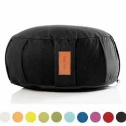 Gorilla Sports Meditationskissen rund 30 cm Durchmesser und 18 cm hoch Schwarz Clearance