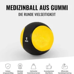 Gorilla Sports Medizinball aus Gummi 1 - 10 kg Schwarz / Lila