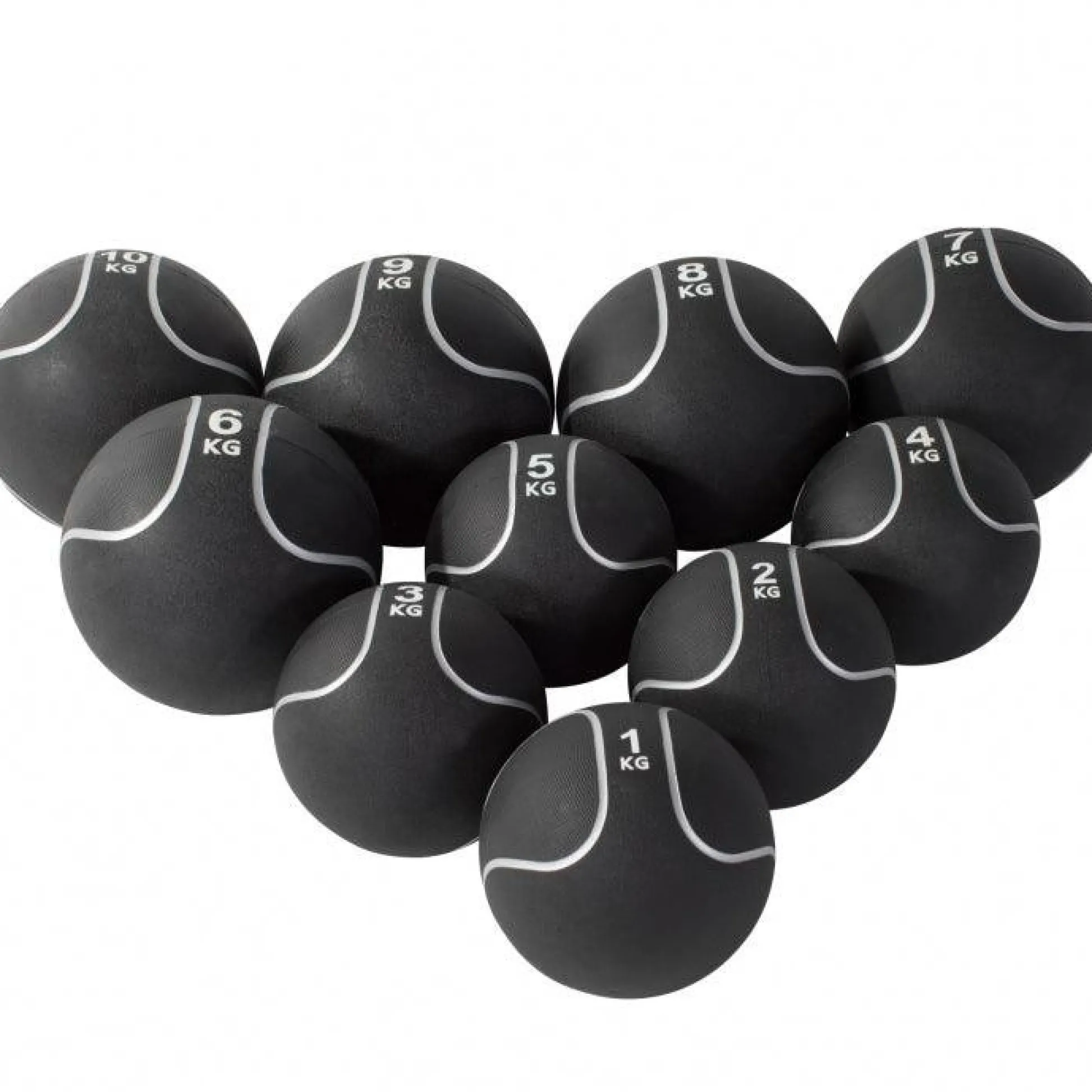 Gorilla Sports Medizinball aus Gummi Schwarz/Silber 1 - 10 kg Schwarz / Silber
