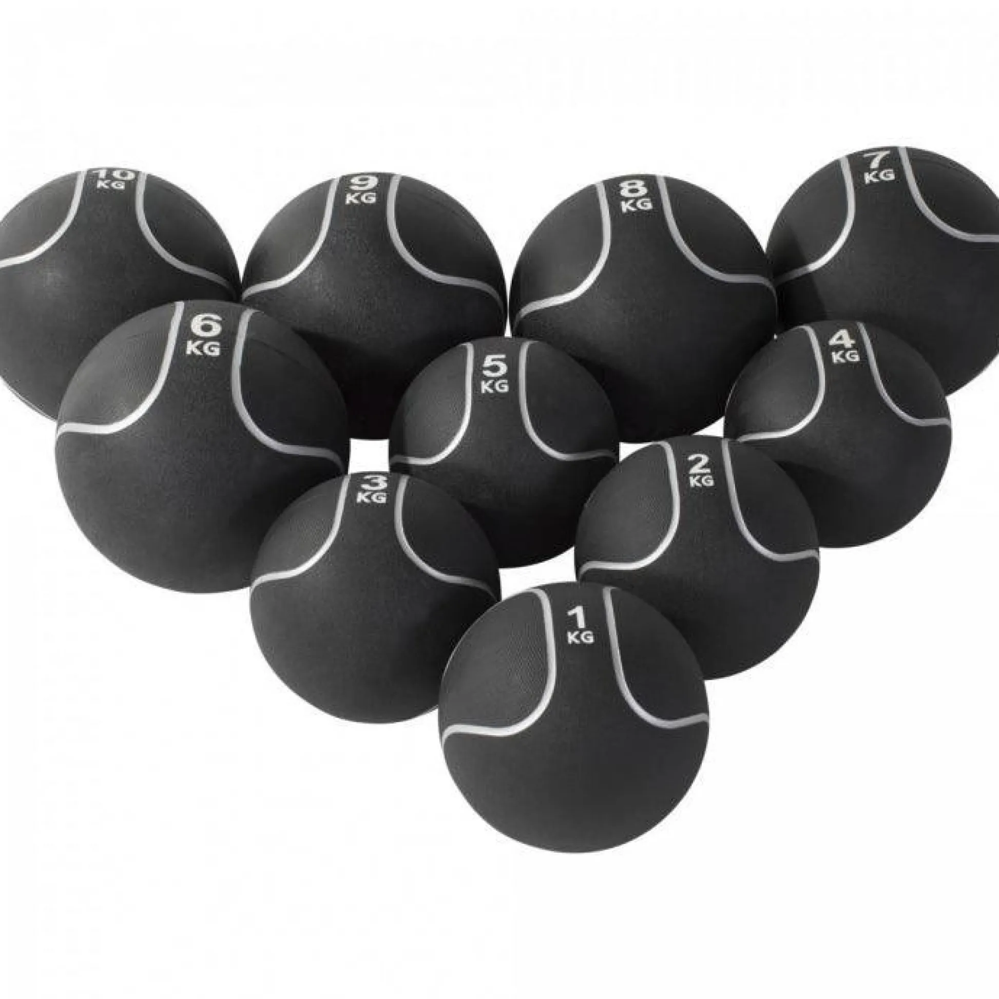 Gorilla Sports Medizinball aus Gummi Schwarz/Silber 1 - 10 kg Schwarz / Silber