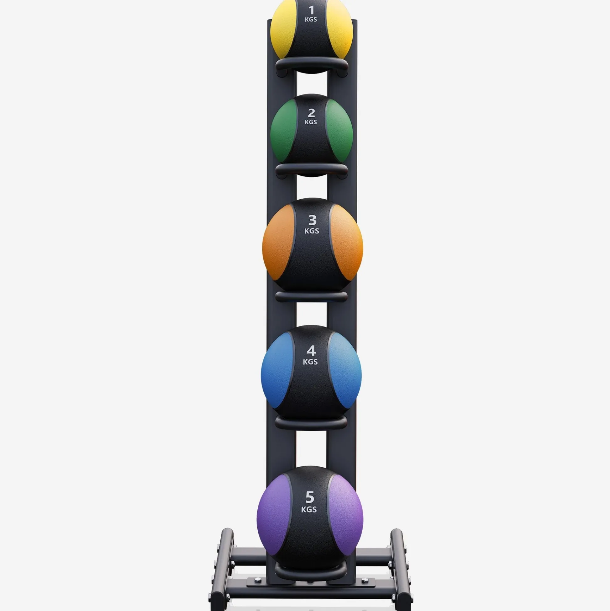 Gorilla Sports Medizinball Set aus Gummi inkl- Ständer 1 - 5 kg Schwarz / Rot Online