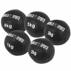 Gorilla Sports Medizinball Wall Ball aus Kunstleder 1 - 10 kg Schwarz Outlet