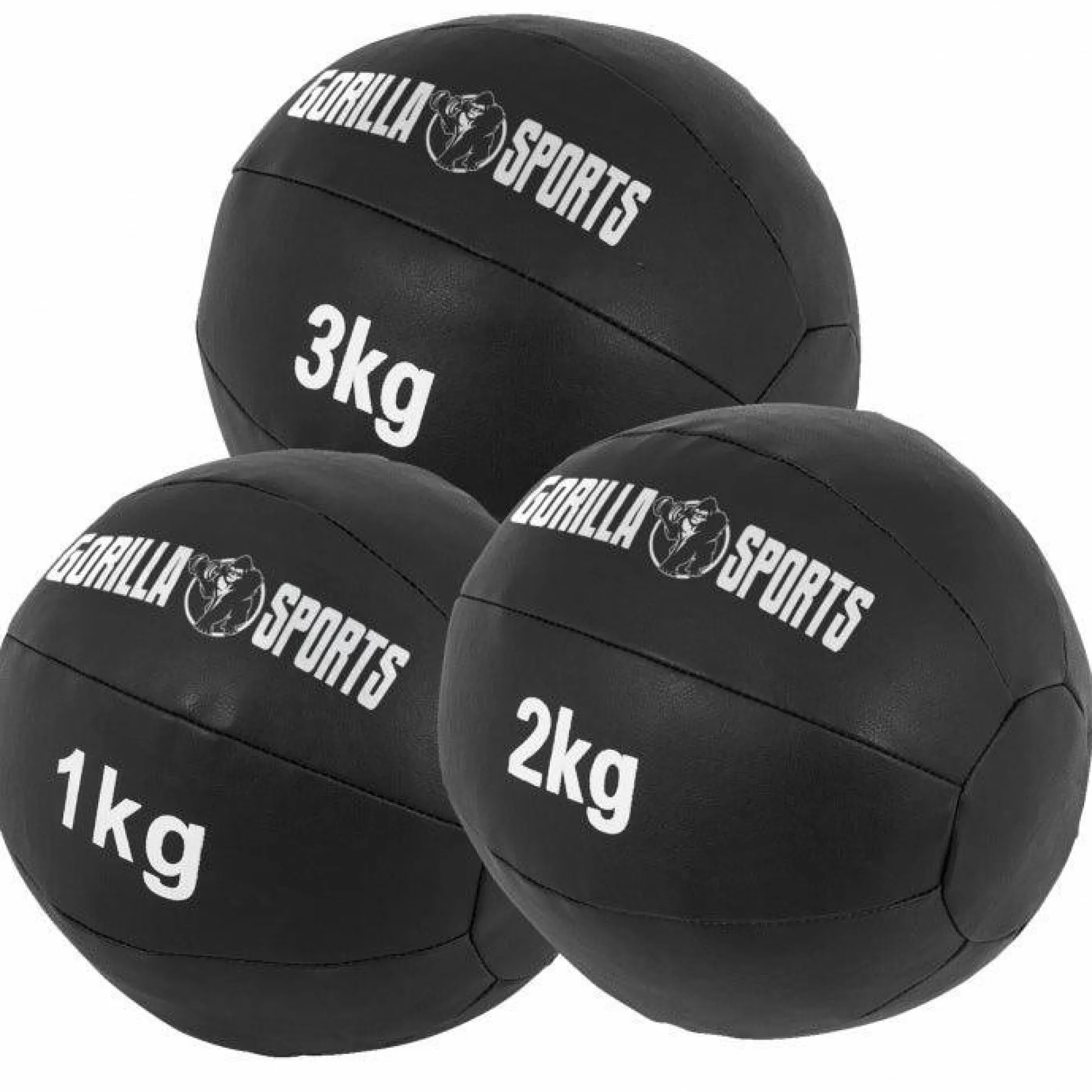 Gorilla Sports Medizinball Wall Ball aus Kunstleder 1 - 10 kg Schwarz Sale