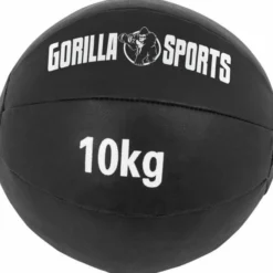 Gorilla Sports Medizinball Wall Ball aus Kunstleder 1 - 10 kg Schwarz Outlet