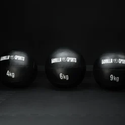 Gorilla Sports Medizinball Wall Ball aus Kunstleder 1 - 10 kg Schwarz Outlet
