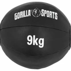 Gorilla Sports Medizinball Wall Ball aus Kunstleder 1 - 10 kg Schwarz Discount