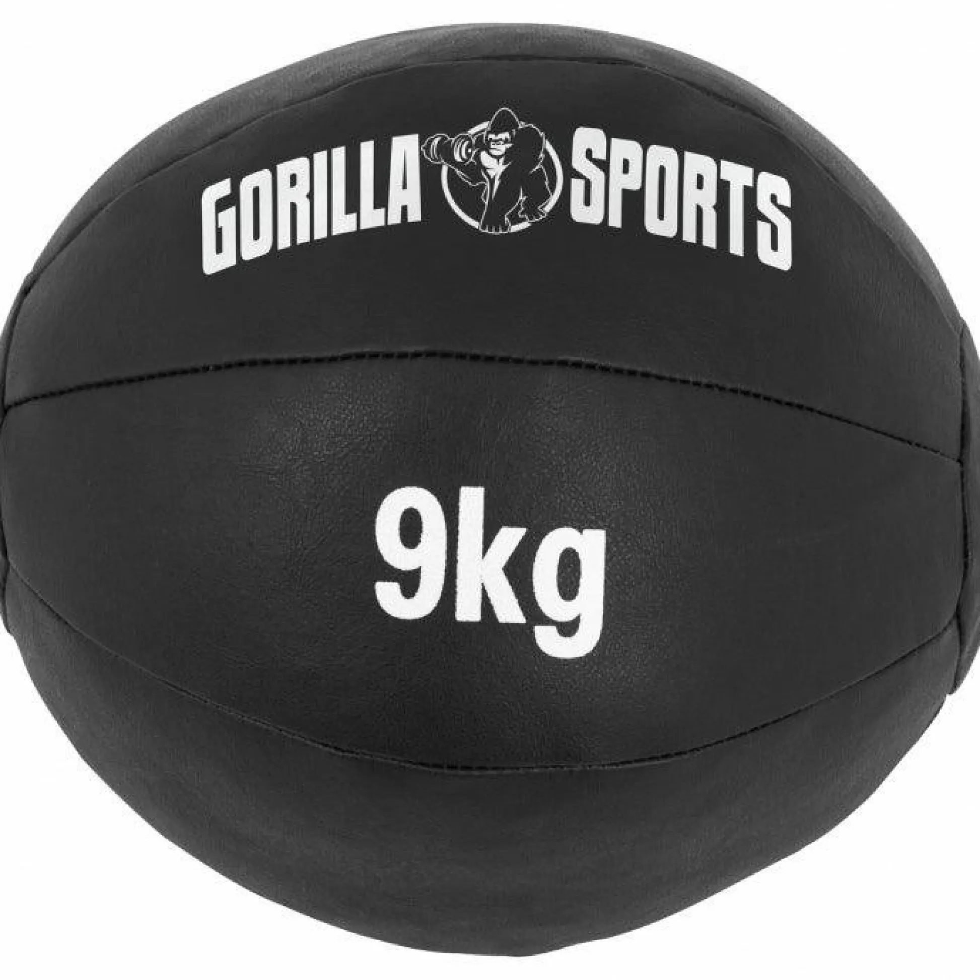 Gorilla Sports Medizinball Wall Ball aus Kunstleder 1 - 10 kg Schwarz Discount