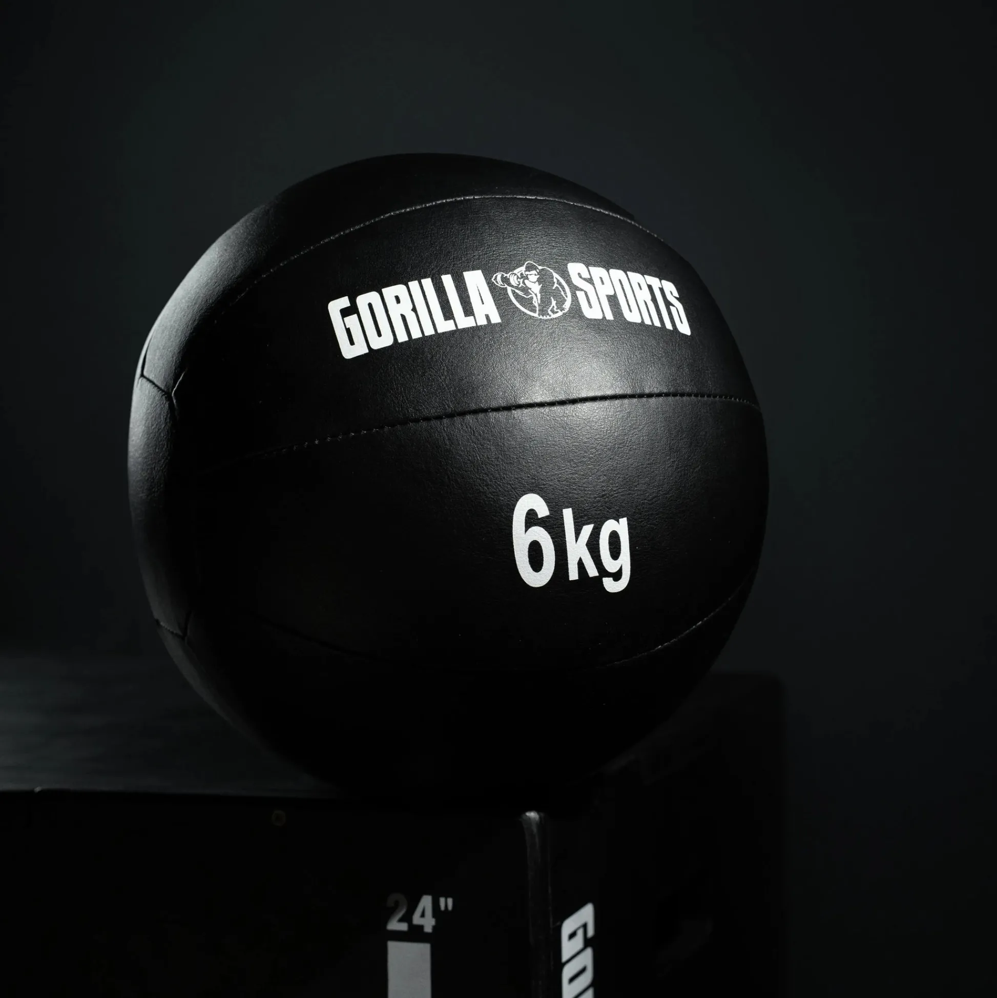 Gorilla Sports Medizinball Wall Ball aus Kunstleder 1 - 10 kg Schwarz Hot