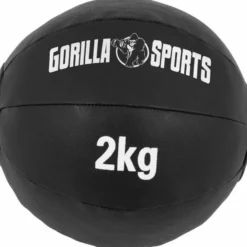 Gorilla Sports Medizinball Wall Ball aus Kunstleder 1 - 10 kg Schwarz