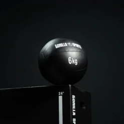Gorilla Sports Medizinball Wall Ball aus Kunstleder 1 - 10 kg Schwarz
