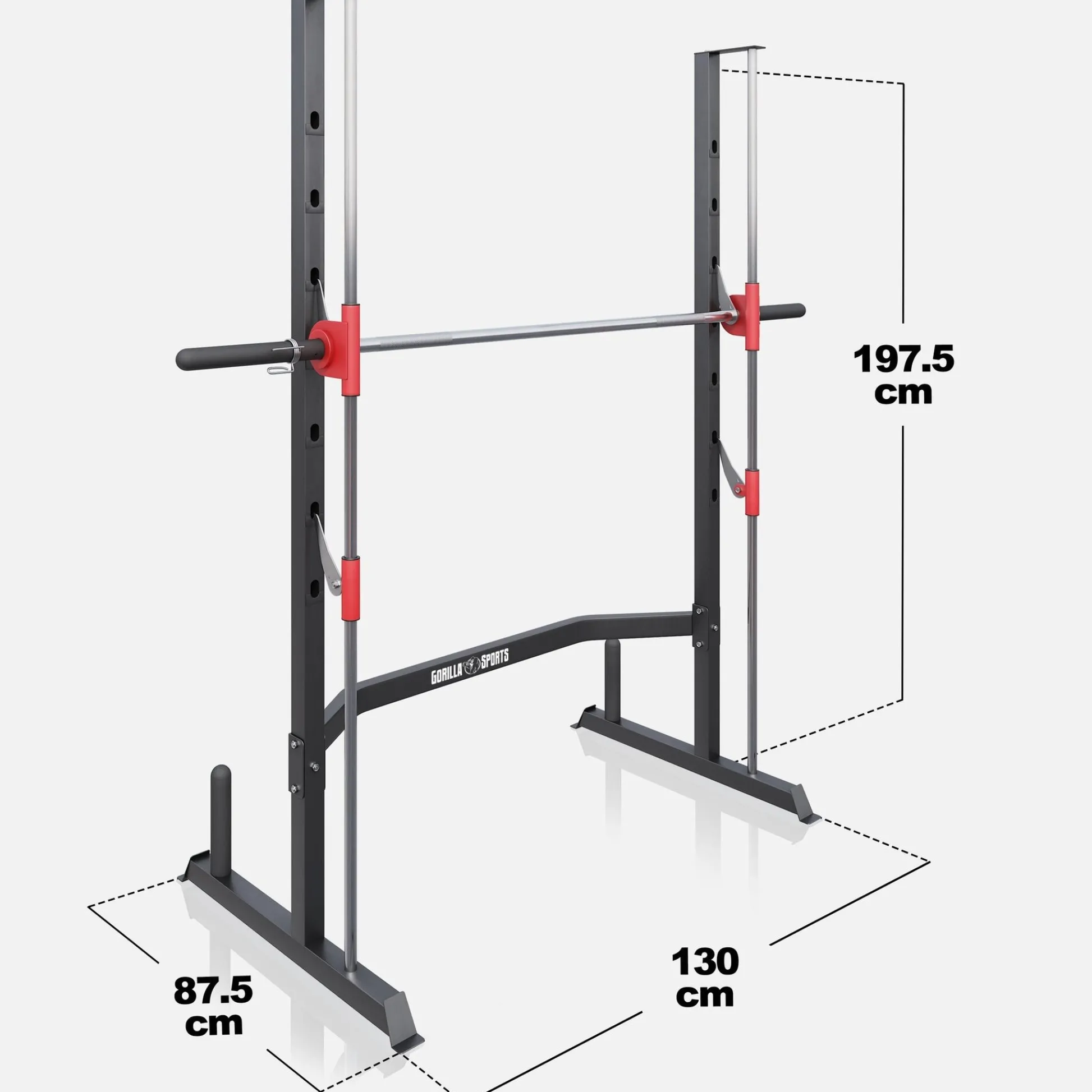 Gorilla Sports Multipresse Rack Schwarz / Rot / Silber Discount