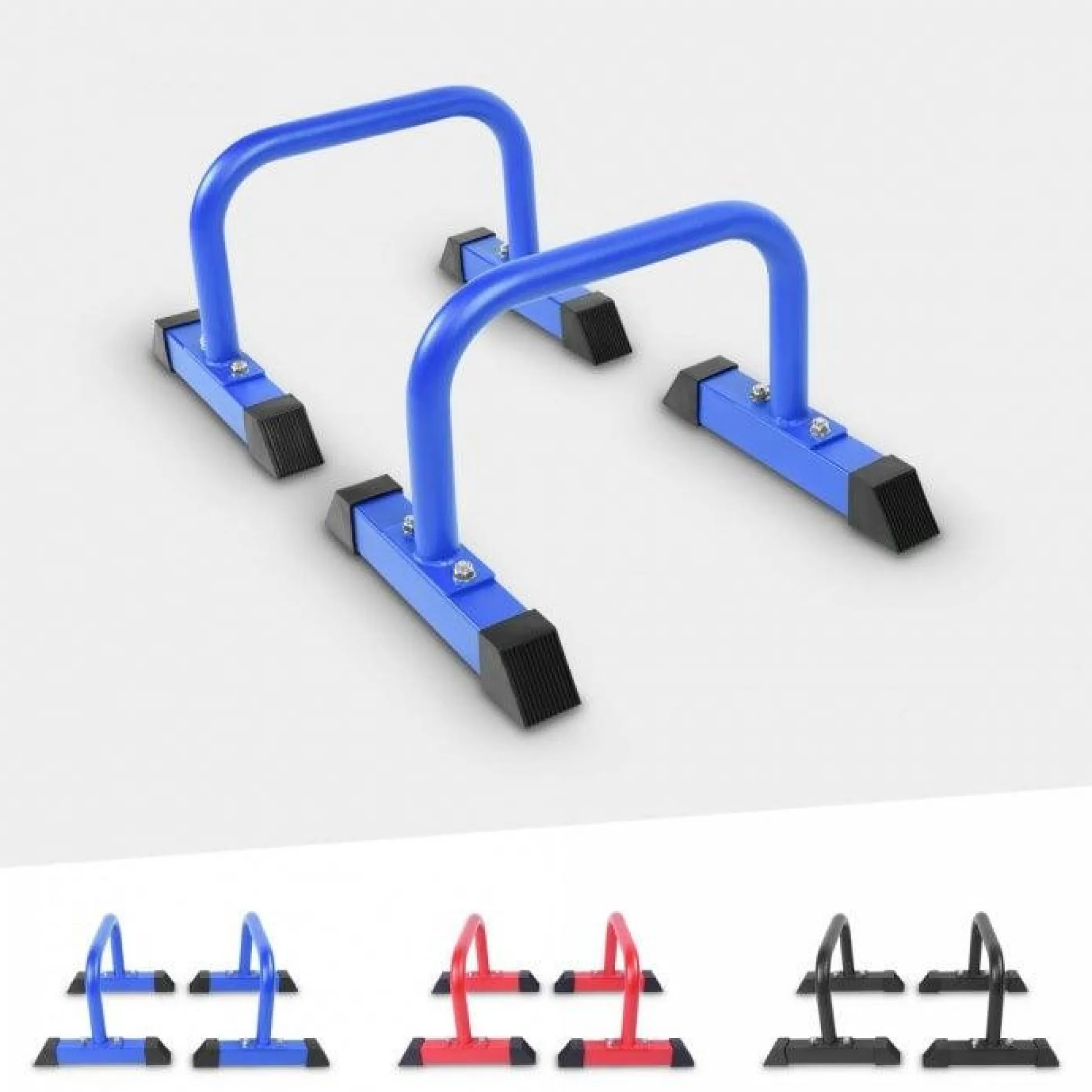 Gorilla Sports Parallettes Liegestützgriffe 2er Set 30 cm Blau Hot