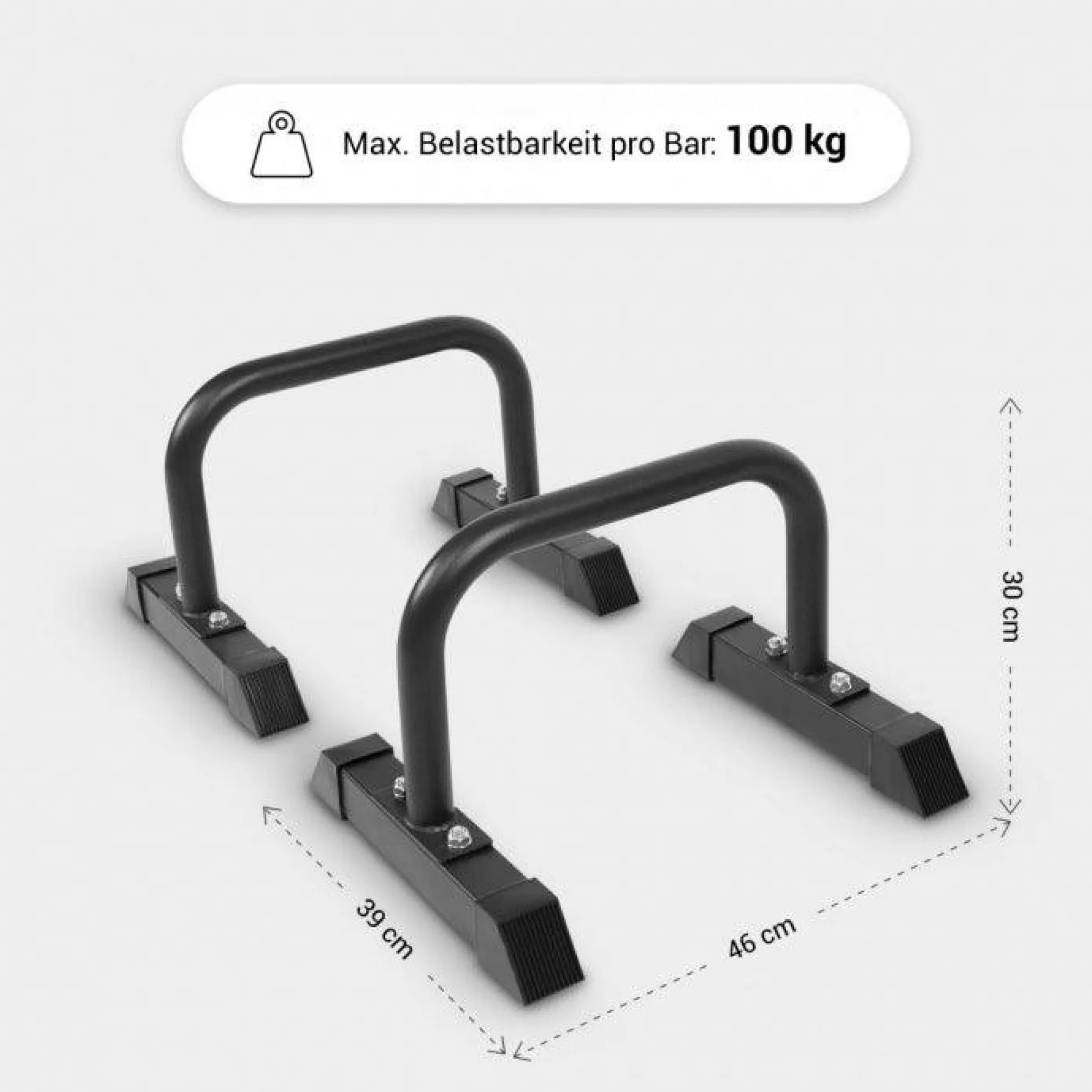 Gorilla Sports Parallettes Liegestützgriffe 2er Set 30 cm Schwarz Sale