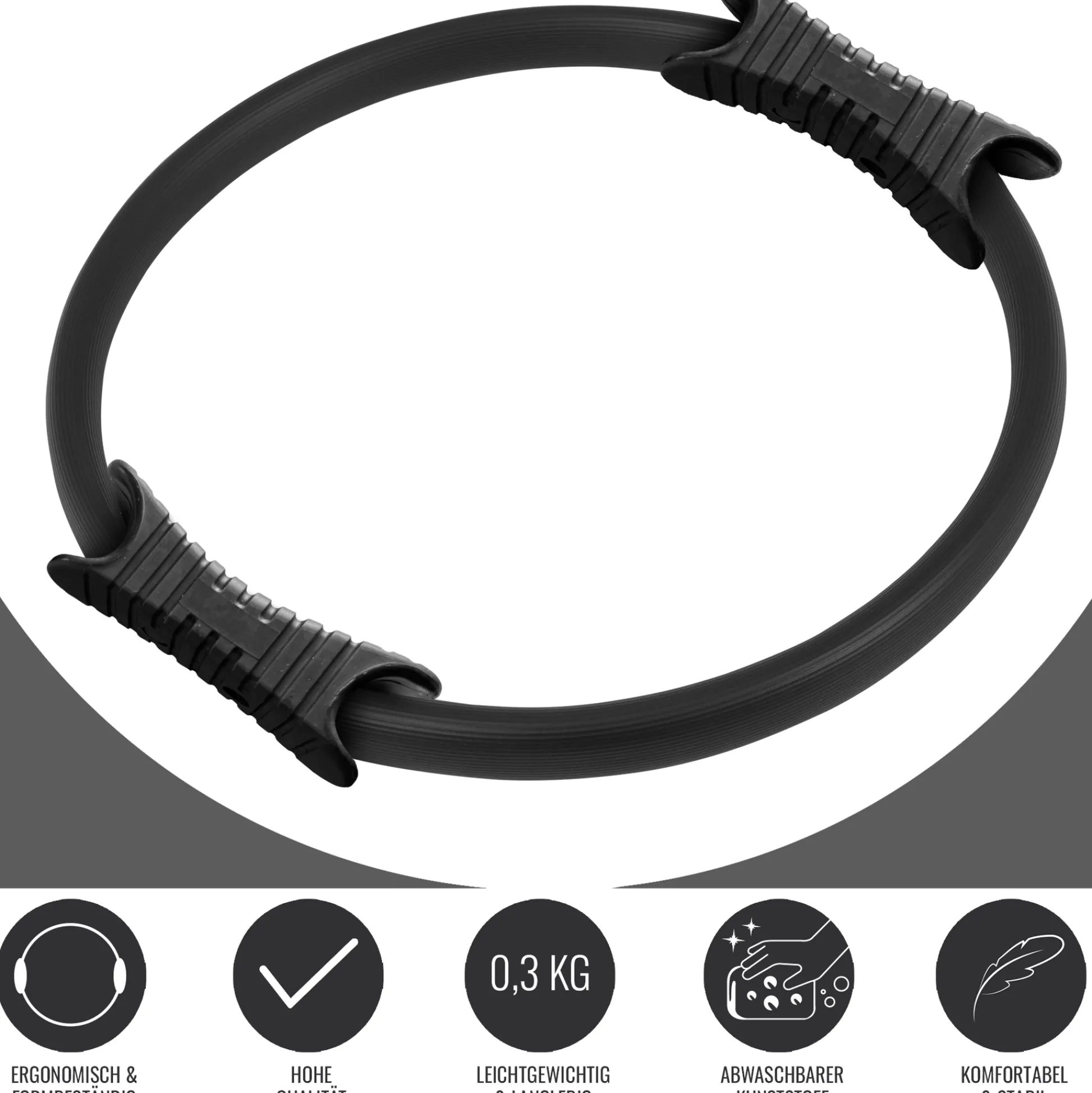 Gorilla Sports Pilates Ring gepolstert 39 cm Schwarz New