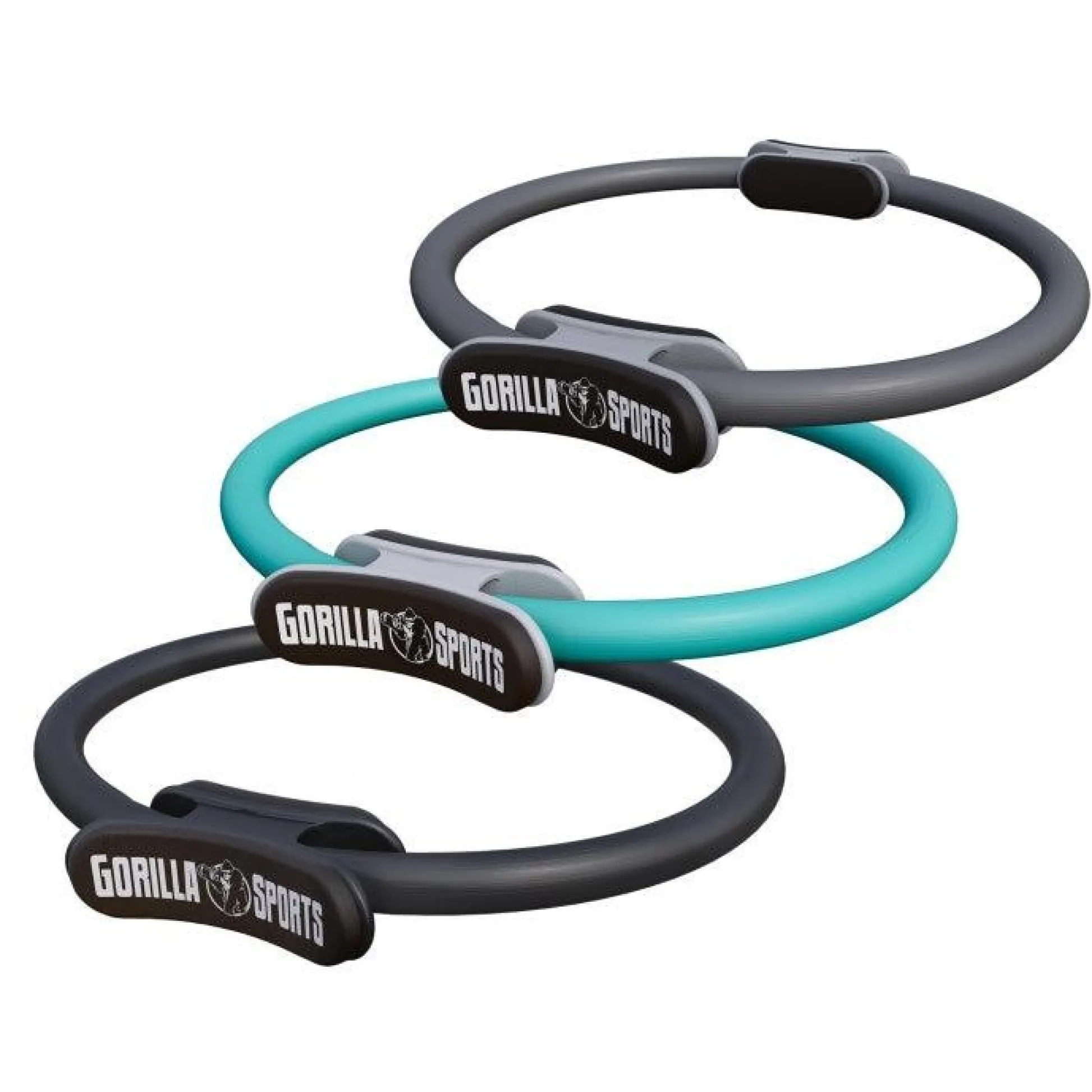 Gorilla Sports Pilates Ring rutschfest 36 cm inkl, Anleitung und Tragebeutel Grau Best