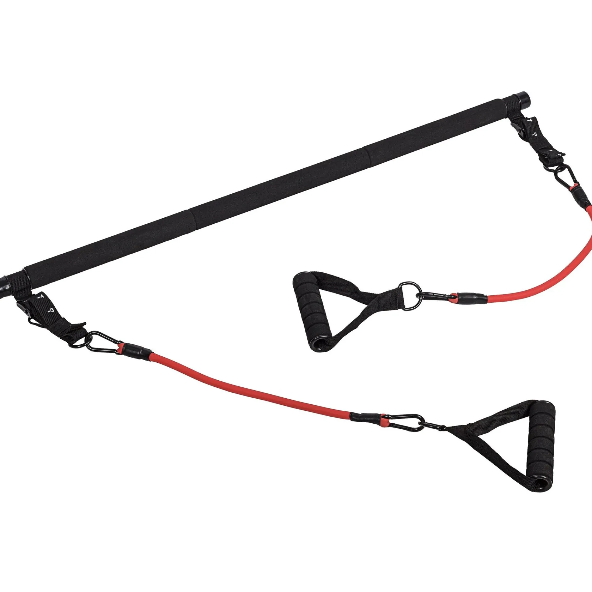 Gorilla Sports Pilates Set inkl, Stange und Widerstandsbänder Schwarz / Grau / Rot Online