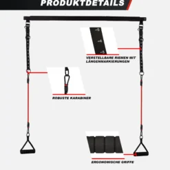 Gorilla Sports Pilates Set inkl, Stange und Widerstandsbänder Schwarz / Grau / Rot Online