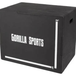 Gorilla Sports Plyo Box aus Holz schwarz 61 x 51 x 76 cm Schwarz / Weiss Outlet