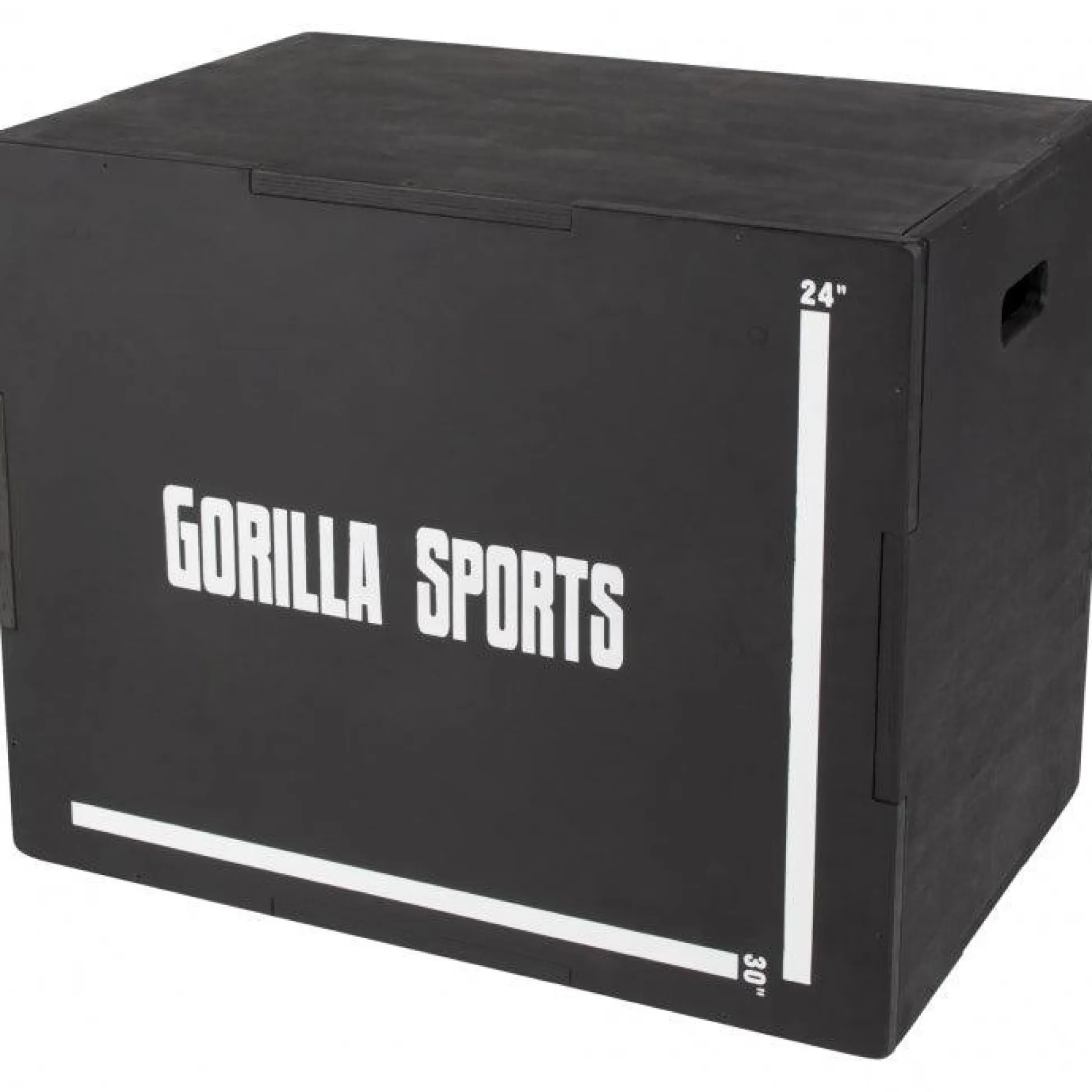 Gorilla Sports Plyo Box aus Holz schwarz 61 x 51 x 76 cm Schwarz / Weiss Outlet