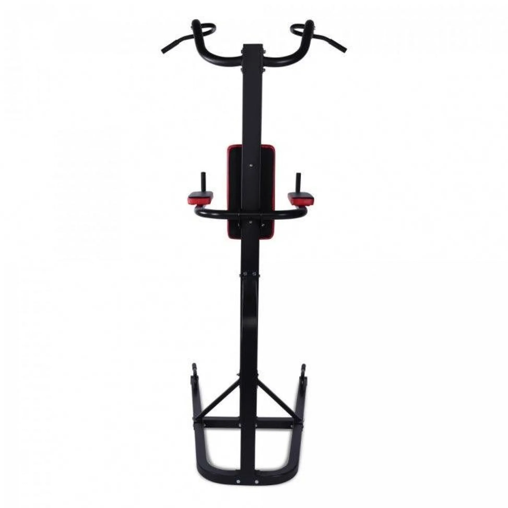 Gorilla Sports Power Tower Dip Station mit Klimmzugstange klappbar Schwarz / Rot Sale