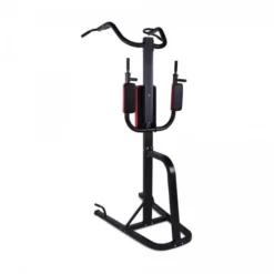 Gorilla Sports Power Tower Dip Station mit Klimmzugstange klappbar Schwarz / Rot Sale