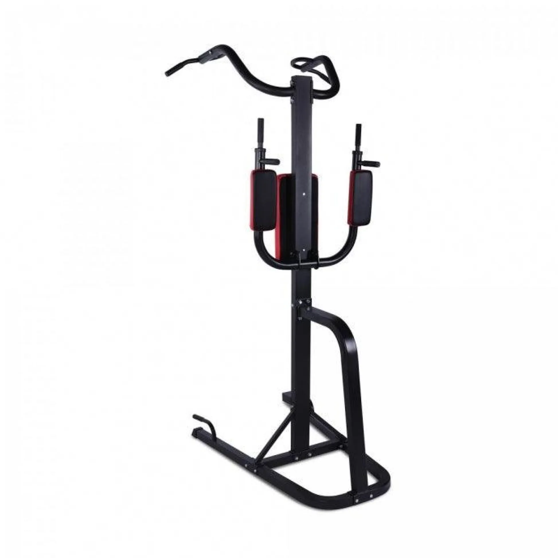 Gorilla Sports Power Tower Dip Station mit Klimmzugstange klappbar Schwarz / Rot Sale