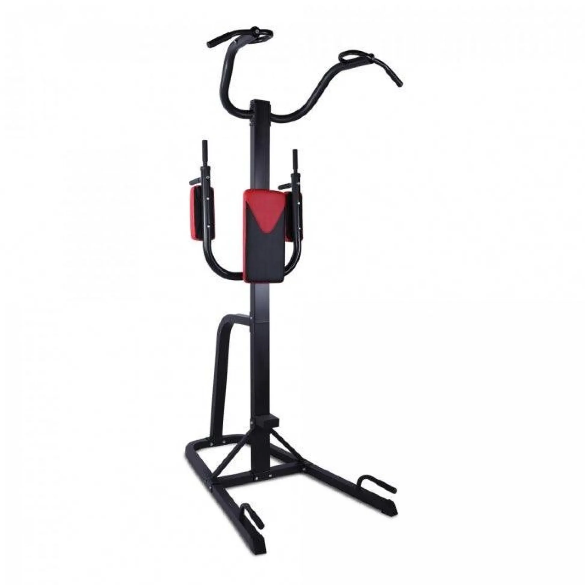Gorilla Sports Power Tower Dip Station mit Klimmzugstange klappbar Schwarz / Rot Sale