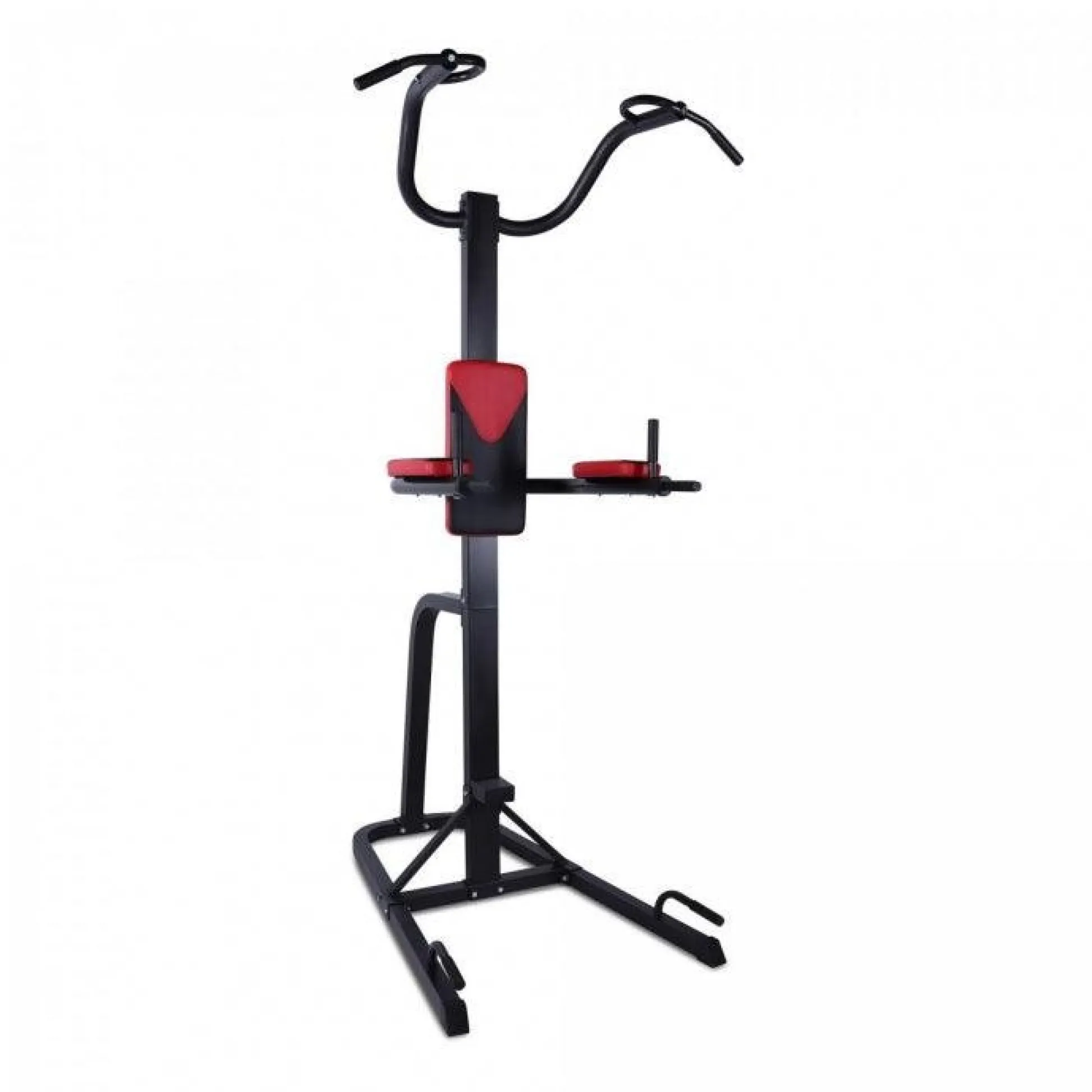Gorilla Sports Power Tower Dip Station mit Klimmzugstange klappbar Schwarz / Rot Sale