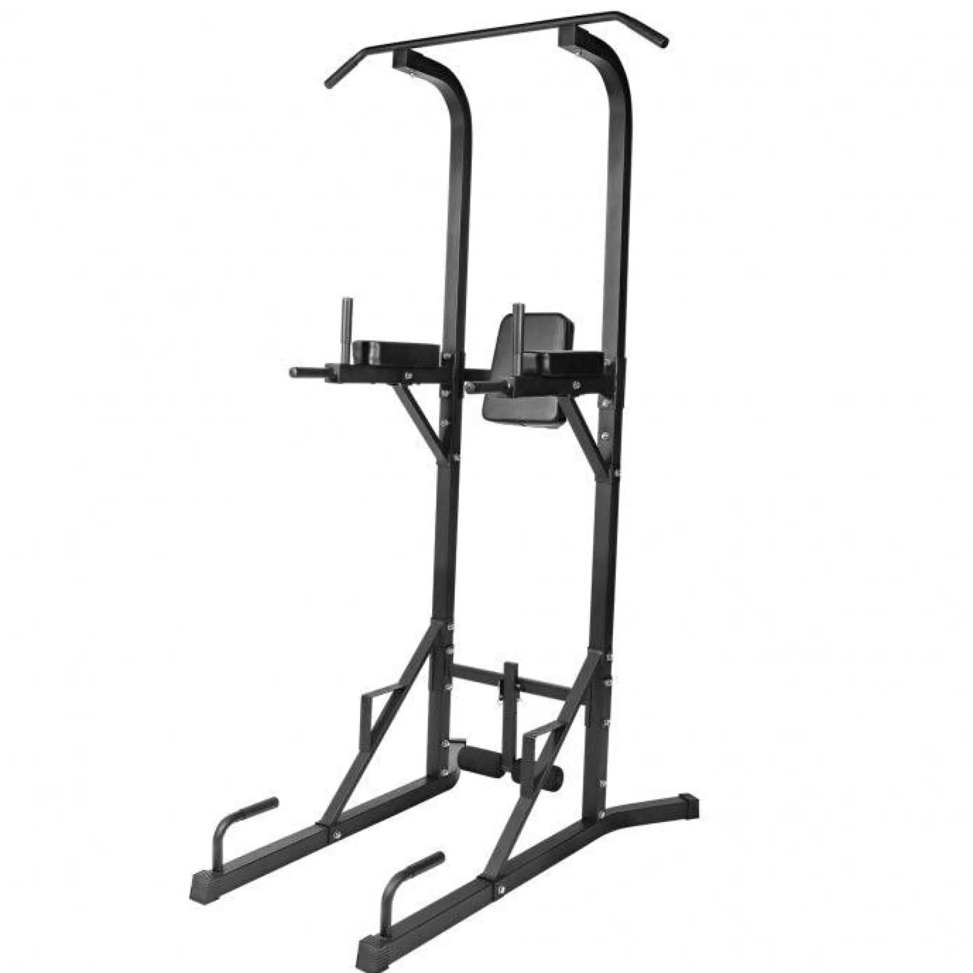 Gorilla Sports Power Tower Dip Station mit Klimmzustange und Sit-Up Trainer Schwarz Outlet