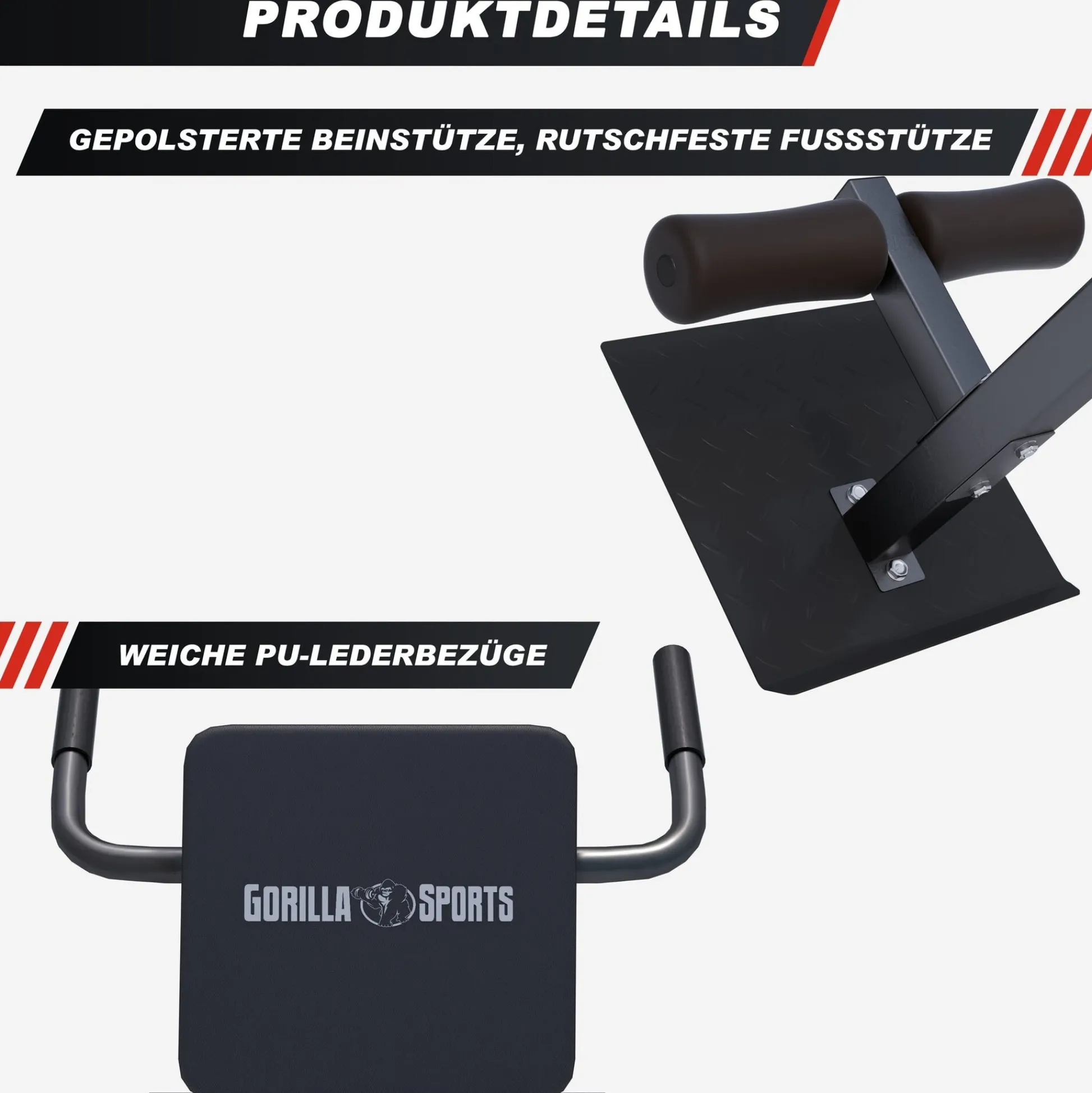 Gorilla Sports Rückenstrecker verstellbar Weiss New