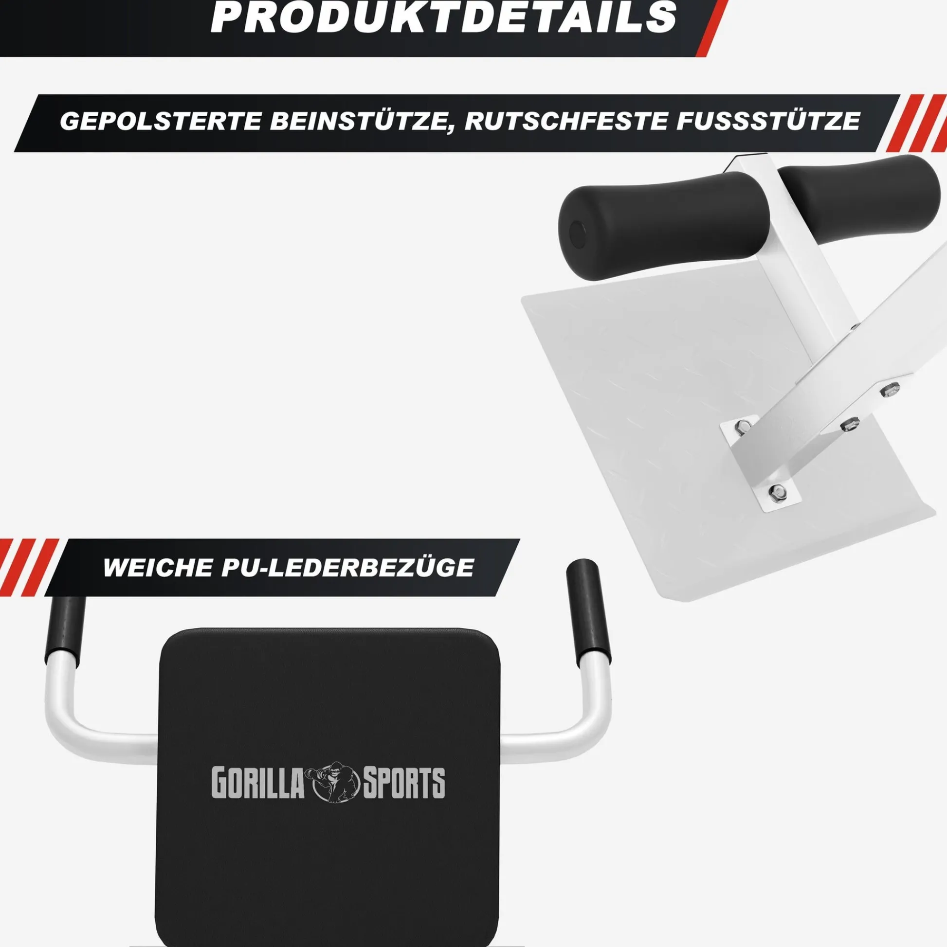 Gorilla Sports Rückenstrecker verstellbar Weiss New