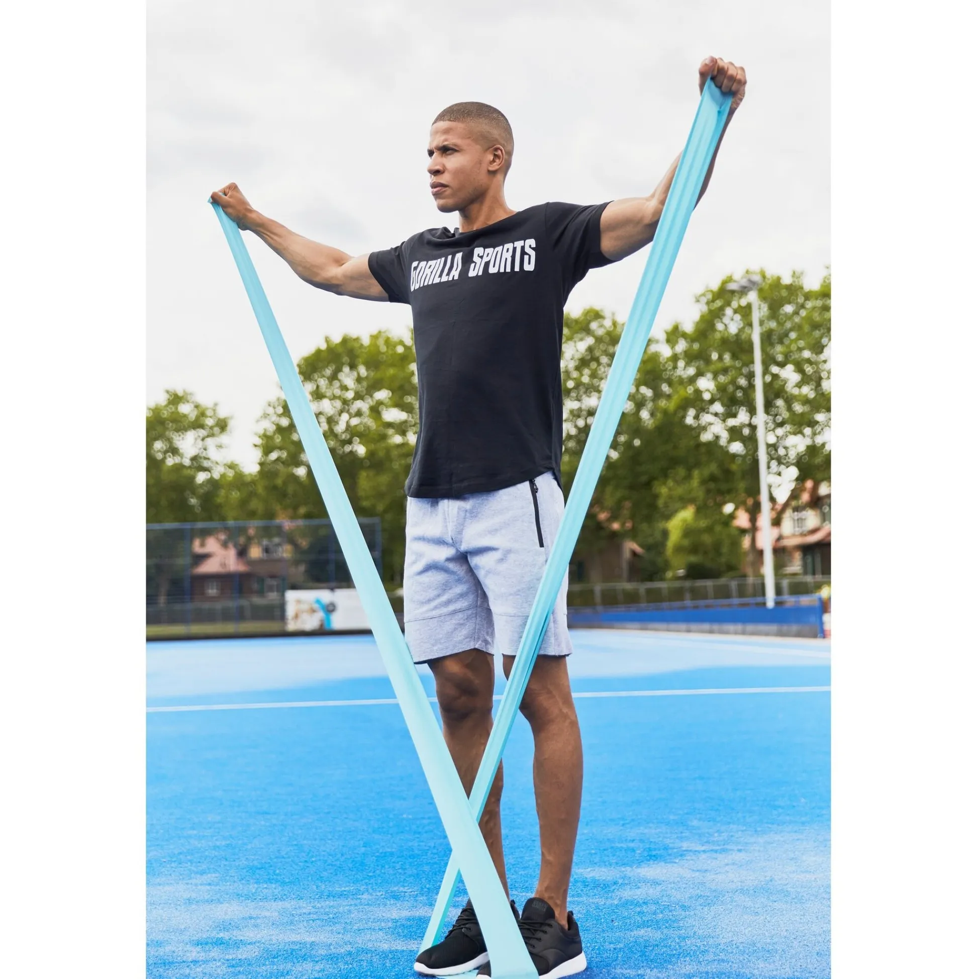 Gorilla Sports Resistance Band aus Latex 120 - 200 cm Pink