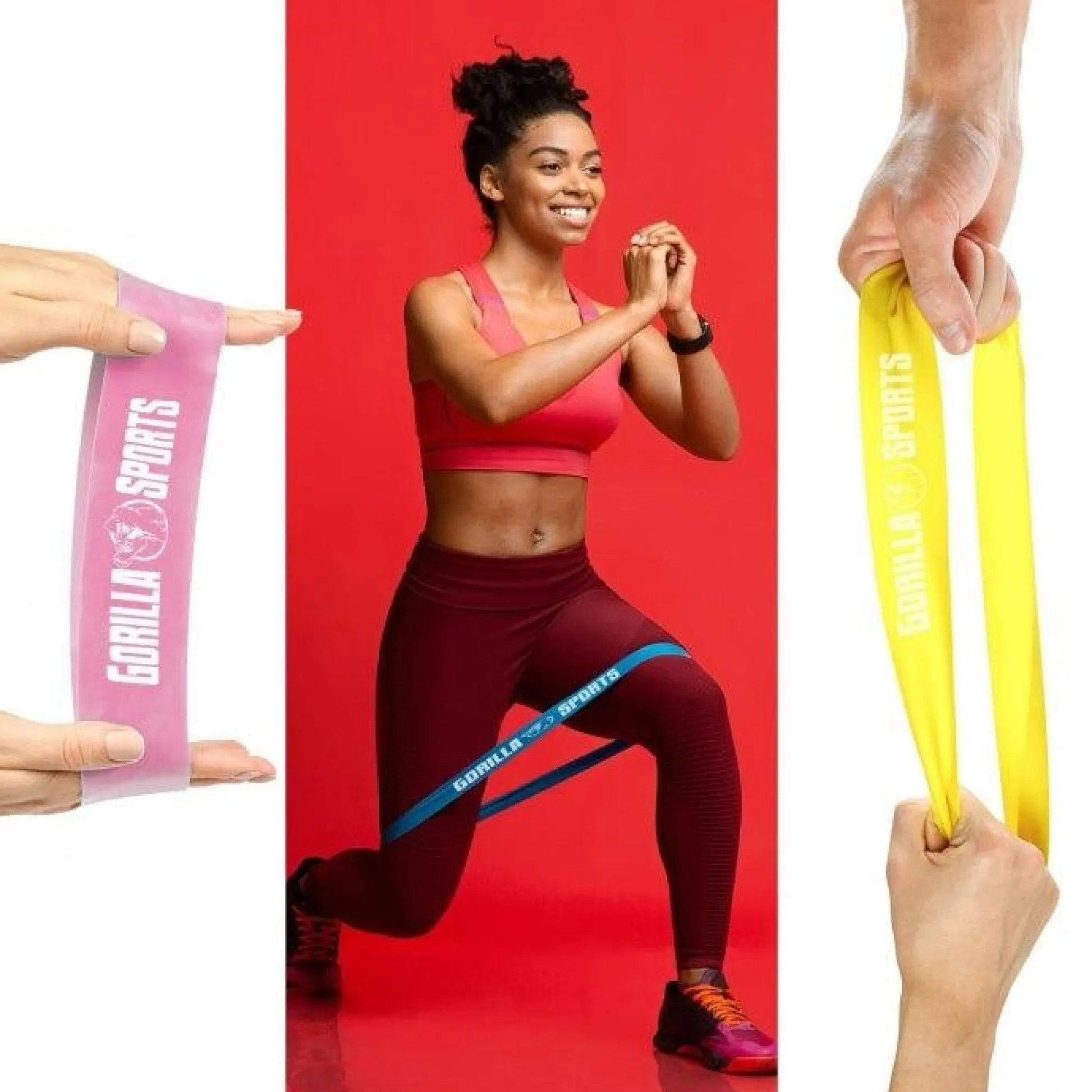 Gorilla Sports Resistance Band Loop aus Latex 4,5 - 15,8 kg Verschieden Discount