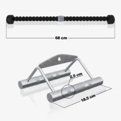 Gorilla Sports Rudergriff Set 2-teilig Schwarz / Silber