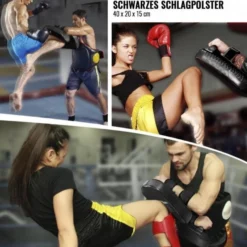 Gorilla Sports Schlagpolster aus Kunstleder 40 x 20 cm Schwarz Hot