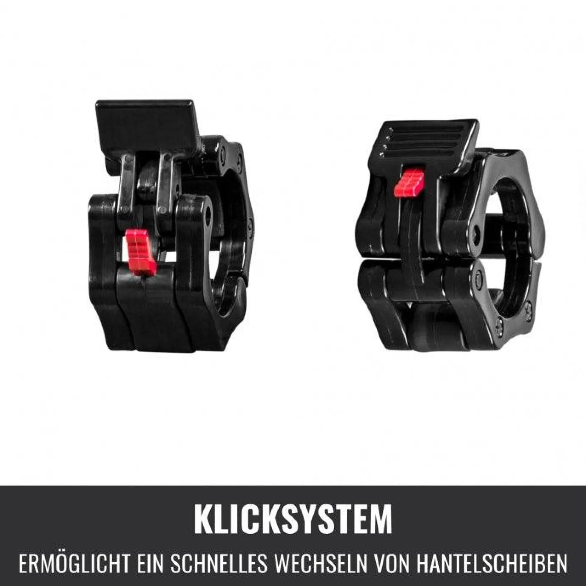 Gorilla Sports Schnellverschluss 2er Set Schwarz / Rot Hot