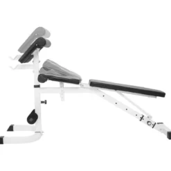 Gorilla Sports Schrägbank mit separater Ablage inkl, Langhantel Set 100 kg Weiss Sale