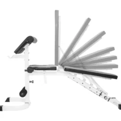 Gorilla Sports Schrägbank mit separater Ablage inkl, Langhantel Set 100 kg Weiss Sale
